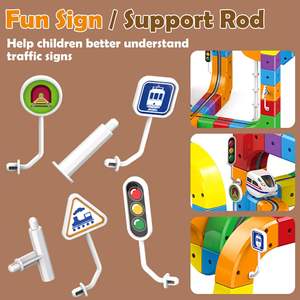 Juego de Construcción Magnético 3D Interactivo de 81 Piezas con Coche Eléctrico Funcional y Pistas, Juguete Educativo STEM Divertido para Niños - Product Image 4