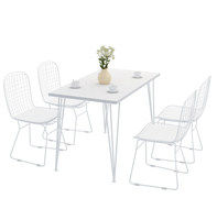 Ensemble table et chaises de restaurant moderne en marbre, style minimaliste et tendance, pour cafés, salons de thé, pâtisseries et restaurants décontractés