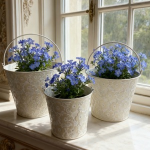 Couvre-<span class=keywords><strong>pot</strong></span> de fleurs en tôle de fer vieilli rétro pour pots de fleurs et jardinières - Product Image 3