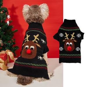 Ropa para perros: hilarante suéter <span class=keywords><strong>de</strong></span> payaso para mascotas en gris-verde, tema <span class=keywords><strong>de</strong></span> elfo navideño para Teddy, <span class=keywords><strong>Bichon</strong></span> Frise y razas <span class=keywords><strong>de</strong></span> Bulldog - Product Image 4