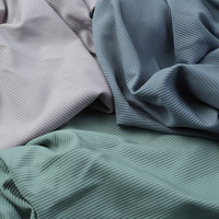 Tela a rayas de 300GSM del fabricante 70% Nylon 30% Spandex Interlock para niñas Yoga traje de baño ropa deportiva Lisa 200GSM