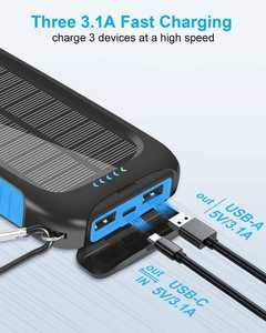 Batterie externe solaire <span class=keywords><strong>portable</strong></span> la <span class=keywords><strong>moins</strong></span> chère à charge rapide 10000mah 20000mah 30000mah 50000mah 60000mah 80000mah 100000mah pour téléphones - Product Image 2