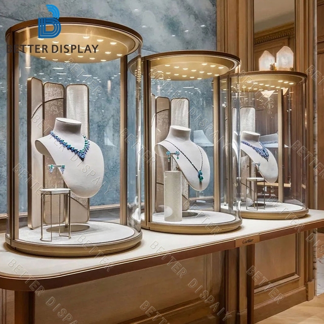 Design Watch Display Case Professional Wooden Watch Showcase With Dimmable LED Lights Glass Top Display Stand for Retail