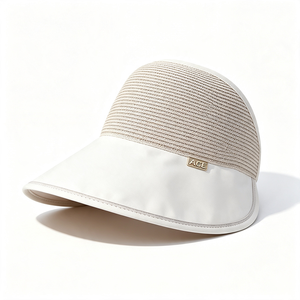 Women Wide Curved Brim Sun Visor <b>Hat</b> Polyester Woven UV Protection Adjustable Summer Outdoor Beach Sports Travel Visor - Product Image 2