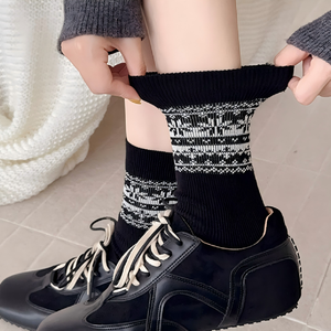 Calcetines Personalizables Otoño-Invierno 2026, Calcetines de Mujer, Tejido Doble, Algodón Grueso, Cálidos, con Diseño Personalizado - Product Image 1