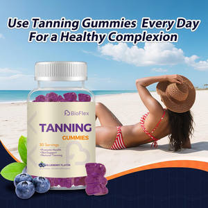 Groothandel op maat gemaakte logo suikervrije natuurlijke lycopeen en astaxanthine zelfbruinende gummies beren voor vrouwen, voor een stralende zwarte huid - Product Image 5