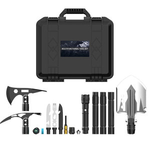 Kit d'outils de survie multifonctionnel pour l'extérieur, pelle et hache pliantes en acier inoxydable à bord dentelé TD14, pour le camping et l'utilisation en véhicule - Product Image 5