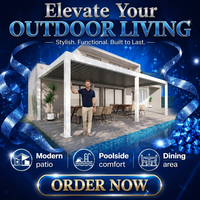 Pergola bioclimatique en aluminium sur mesure, toit à lames motorisées, imperméable, pour jardin extérieur, certifiée CE