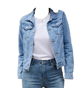 Women <b>Denim</b> Solid Color Black Blue Yellow Red Casual <b>Long</b> Sleeve Button Down <b>Jacket</b> For Women - Product Image 2