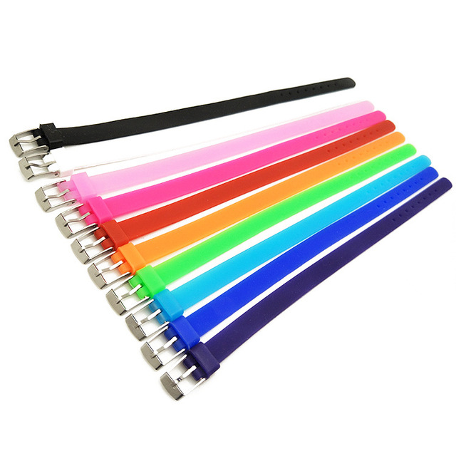 Adjustable 8mm Silicone Kids Watch Bracelets with Variety Colors