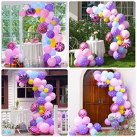 Traumhaftes Regenbogen-Lollipop-Folienballon-Set Erdbeer-Polka-Dot-Ballon-Kombination für Kindergeburtstags-Dekoration