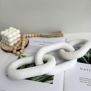 Decoración de eslabones de cadena de madera, decoración de cadena de 3 eslabones, madera de pino tallada, decoración moderna para el hogar para casa de campo, sala de estar, dormitorio, librería - Product Image 4