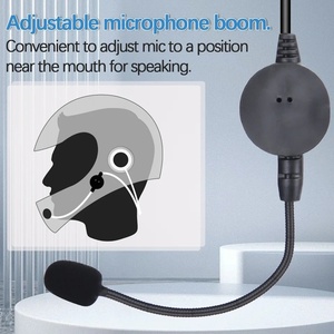 <span class=keywords><strong>Casque</strong></span> de <span class=keywords><strong>moto</strong></span> avec haut-parleurs doubles à 2 broches, design ouvert, étanche, micro PTT, interphone radio bidirectionnel <span class=keywords><strong>pour</strong></span> Baofeng UV-5R - Product Image 4