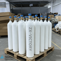 Баллон для кислорода медицинский бесшовный алюминиевый ZX Factory TPED, пустой медицинский газовый баллон, OEM ODM, индивидуальный логотип, оптовые поставки по всему миру