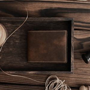 Directo de fábrica, billetera delgada de cuero laserable, billetera delgada para tarjetas, billetera de cuero grabada plegable minimalista personalizada - Product Image 6