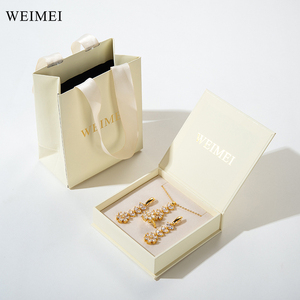 Custom Reusable Green Paper Book Style Jewelry <b>Box</b> for <b>Earring</b> and Necklace <b>Gift</b> Packaging - Product Image 5