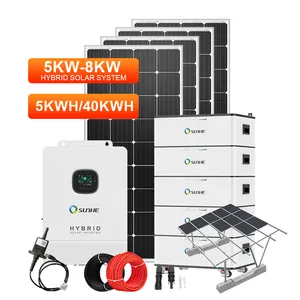 Fácil instalación 1000 vatios 3 KW 5KW 10KW 20KW Kit de generador portátil fuera de la red Panel solar híbrido Sistema de energía para el hogar