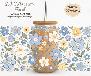 Enveloppe pour tasse à motif de fleurs sauvages, enveloppe pour verre à fleurs sauvages, enveloppe pour gobelet en verre de 16 oz, enveloppe pour tasse de printemps, téléchargement numérique, enveloppe pour tasse de printemps style bohème - Product Image 4
