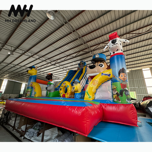 Gran exterior comercial inflable dibujos animados perro patrulla rebote <span class=keywords><strong>casa</strong></span> niños cumpleaños fiesta tobogán castillo hinchable - Product Image 4