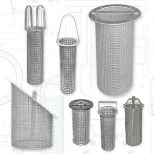 Industrial stainless steel 304 316l sintered metal mesh filter basket strainers