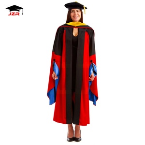 Robe de doctorat universitaire classique Robe de doctorat de luxe Ensemble de robe de doctorat avec capuche et casquette - Product Image 2