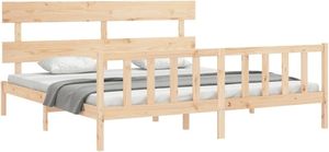 Semplice struttura del <span class=keywords><strong>letto</strong></span> con testiera in legno massello 200x200 cm - Product Image 2