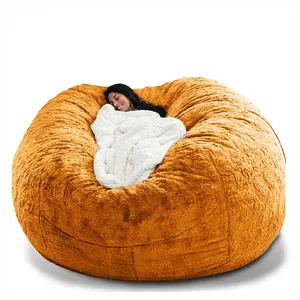 Sofa Malas Besar Raksasa Bulu Bean Bag Kursi Kustom Ruang Tamu Teduh Lingkaran Bantal Sofa Bentuk Kaki Kucing Mewah