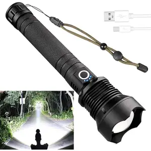 Wasserdichte High Lumen USB wiederauf ladbare taktische Taschenlampen XHP50 Taschenlampe Leistungs stärkste tragbare LED-Taschenlampe im Freien