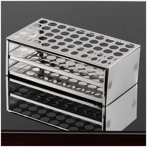 Soporte para tubos de ensayo de acero inoxidable, soporte para tubos de centrífuga de laboratorio con múltiples orificios para uso en laboratorios escolares - Product Image 3