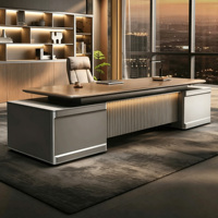 Ensemble de bureau exécutif moderne, table de PDG, grand bureau en forme de L pour manager, mobilier commercial haut de gamme, montage facile, respectueux de l'environnement