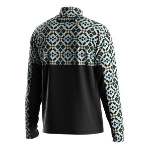 Camiseta de alto rendimiento para sublimación, camiseta térmica de manga larga, cuello alto, color azul marino. - Product Image 4