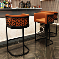 Tabouret de bar moderne de luxe en nid d'abeille, chaise haute pour îlot de cuisine, chaise de bar en métal doré