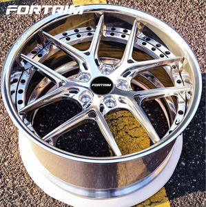 <span class=keywords><strong>Jantes</strong></span> forgées FORTRIM Deep Dish Polish Chrome Gold 2 pièces 5X112 5x114.3 15-24 <span class=keywords><strong>pouces</strong></span> en alliage d'aluminium forgé pour BMW Porsche - Product Image 3