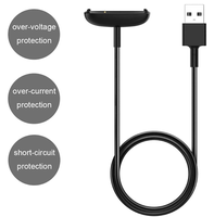 Chargeur compatible 1M pour Fitbit Inspire 2, Ace 3, câble de charge USB de remplacement avec cordon de 3,3 pieds