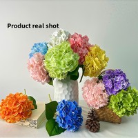 Bunga Hydrangea Sutra Buatan Tangan Modern untuk Dekorasi Pernikahan, Perlengkapan Bunga, Hadiah, Dinding Bunga, Tanaman Buatan, Suvenir