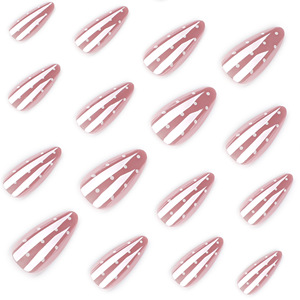 Faux <span class=keywords><strong>ongles</strong></span> en amande, étiquette privée, vente en gros, fournisseur de luxe, <span class=keywords><strong>ongles</strong></span> à presser, 24 pièces, design réutilisable - Product Image 4