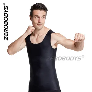 Zerprotedys w027 camisa de compressão masculina, emagrecedora, modeladora do corpo, peitos tanque