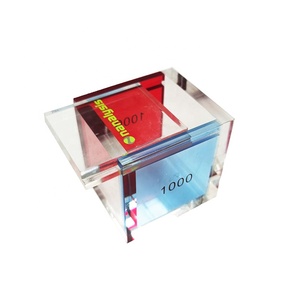 4pcs nhỏ đầy màu sắc Acrylic từ hộp với nắp trượt hiển thị nhà văn phòng trang trí trong suốt vuông <span class=keywords><strong>Cube</strong></span> hộp lưu trữ - Product Image 2