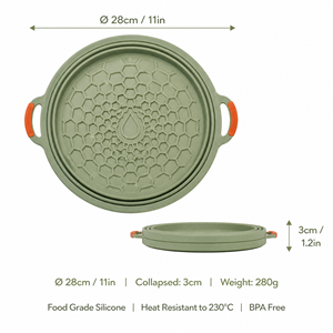 Vassoio Pieghevole in Silicone Ecologico per <span class=keywords><strong>Friggitrice</strong></span> <span class=keywords><strong>ad</strong></span> <span class=keywords><strong>Aria</strong></span>, Teglia da Forno, Stampo per Torte, Cestello per <span class=keywords><strong>Friggitrice</strong></span> <span class=keywords><strong>ad</strong></span> <span class=keywords><strong>Aria</strong></span> Personalizzabile - Product Image 3