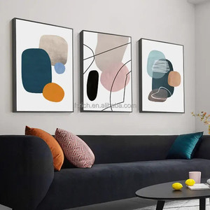 Bán Buôn Trừu Tượng Hình Học Vải Sơn Hiện Đại Bắc Âu Áp phích Hình Ảnh Phòng Khách Trang Trí Nội Thất In Tường Nghệ Thuật Màu Đen Và Trắng - Product Image 3