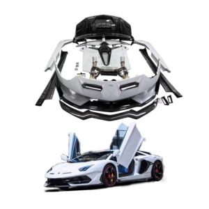 Kit demi-fibre de carbone SVJ modifié Runde pour 11-20 <span class=keywords><strong>Lamborghini</strong></span> <span class=keywords><strong>Aventador</strong></span> LP700 720 pare-chocs avant arrière capot jupes latérales ailerons arrière - Product Image 1