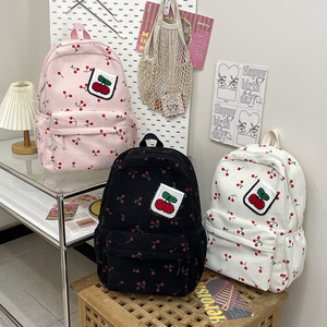 Sac à dos polyvalent rétro pour femme, style coréen inspiré d'Instagram, nouvelle collection printemps 2026, avec fermeture éclair <span class=keywords><strong>cerise</strong></span> mignonne - Product Image 4