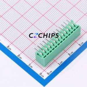 MX2EDGR-2.5-13P-GN01-Cu-A Plug-in Terminal Block Bent Lead Through Hole,P=2.5mm Board-to-Board / Socket Closed 1x13P 2.5mm Green - Product Image 2