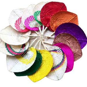 Abanico de Mano Hecho a Mano con Fibra Natural de Bambú y Hierba Marina, Estilo Floral, para Bebés, Decoración del Hogar, Regalo Empresarial - Product Image 1
