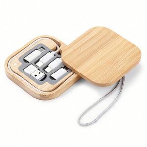 Cable USB Ecológico con Aspecto de Madera |   Cable de Carga Personalizado Sostenible |   Pedido al por Mayor de Regalos Corporativos - Product Image 1