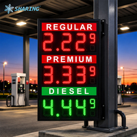 Panneau d'affichage numérique extérieur personnalisé pour station-service, panneau LED pour carburant, paiement en espèces ou par carte de crédit