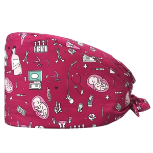 Casquette d'infirmière unisexe, casquette de travail dentaire, motif chaton, bandeau doux, respirant, confortable, réglable, multicolore, pour hôpital - Product Image 5