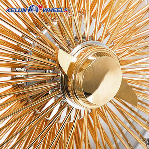Roues à rayons KELUN BRAND WHEEL, moyeu doré, rayons chromés - Product Image 2