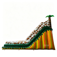 Château gonflable singe de la jungle, grand toboggan safari, animaux sauvages, structure gonflable pour enfants