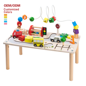 Montessori Large Wooden Busy Board Multi-Functional Educational <b>Toy</b> for Early Infants Infant Game Table Bead Maze Busy Table - Product Image 1